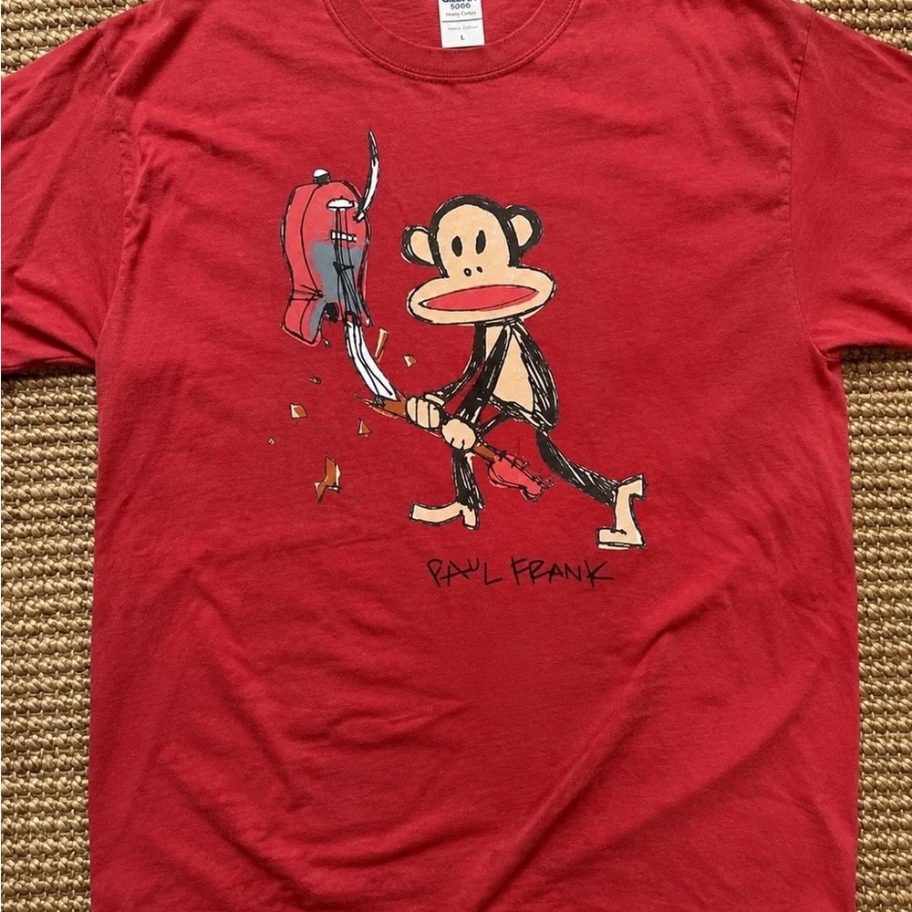 Paul Frank Red Tee with Julius Breaking Guitar Graphic